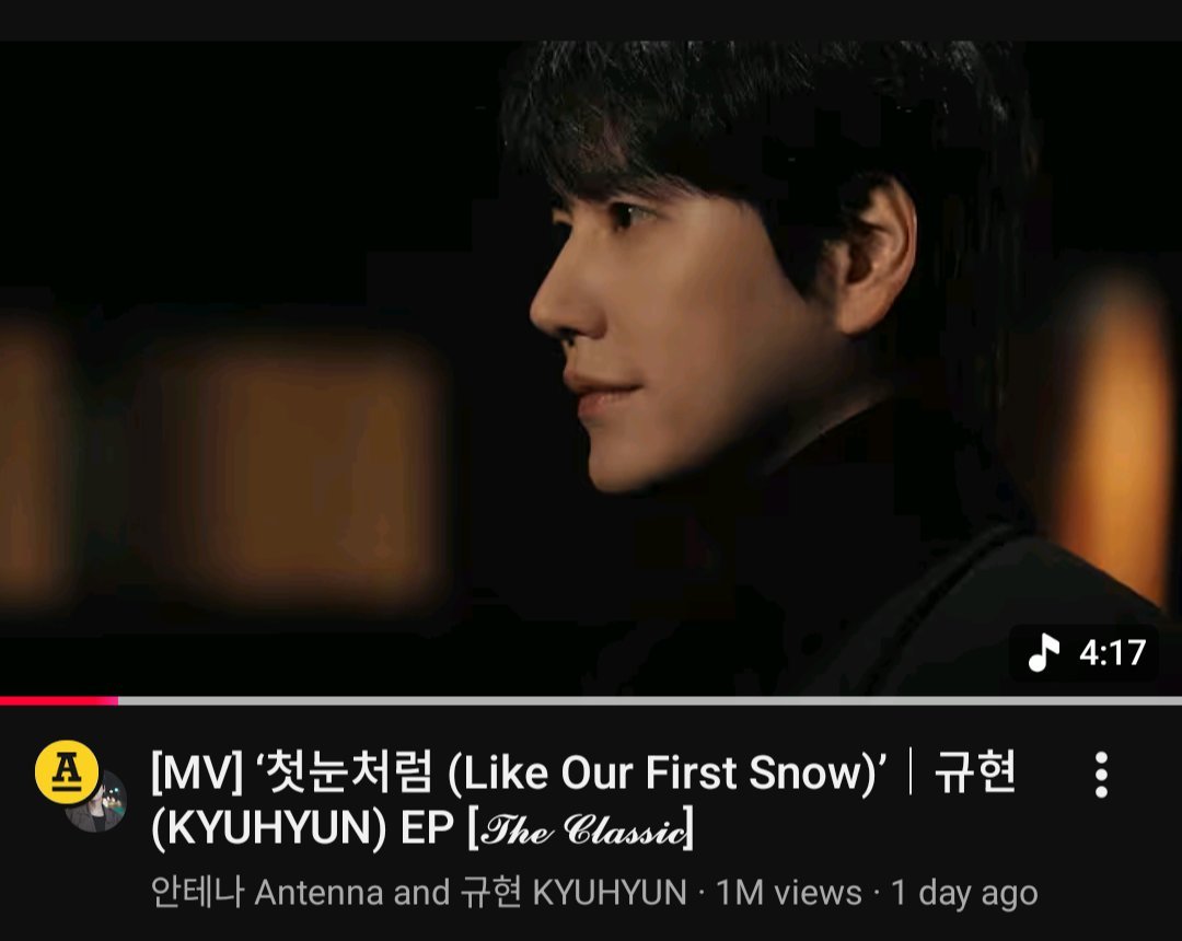 KyuhyunPopBase's tweet photo. 첫눈처럼 (Like Our First Snow)'s MV has reached over 1 million views on YouTube! https://t.co/IwujgHTcQQ
