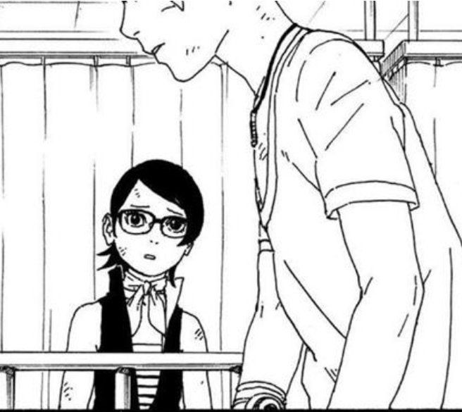 Bro,  I was rereading the manga and ...
Why is she looking at him like this 🥺??????!!!

#Boruto🔩 #Sarada🥗 
#BoruSara