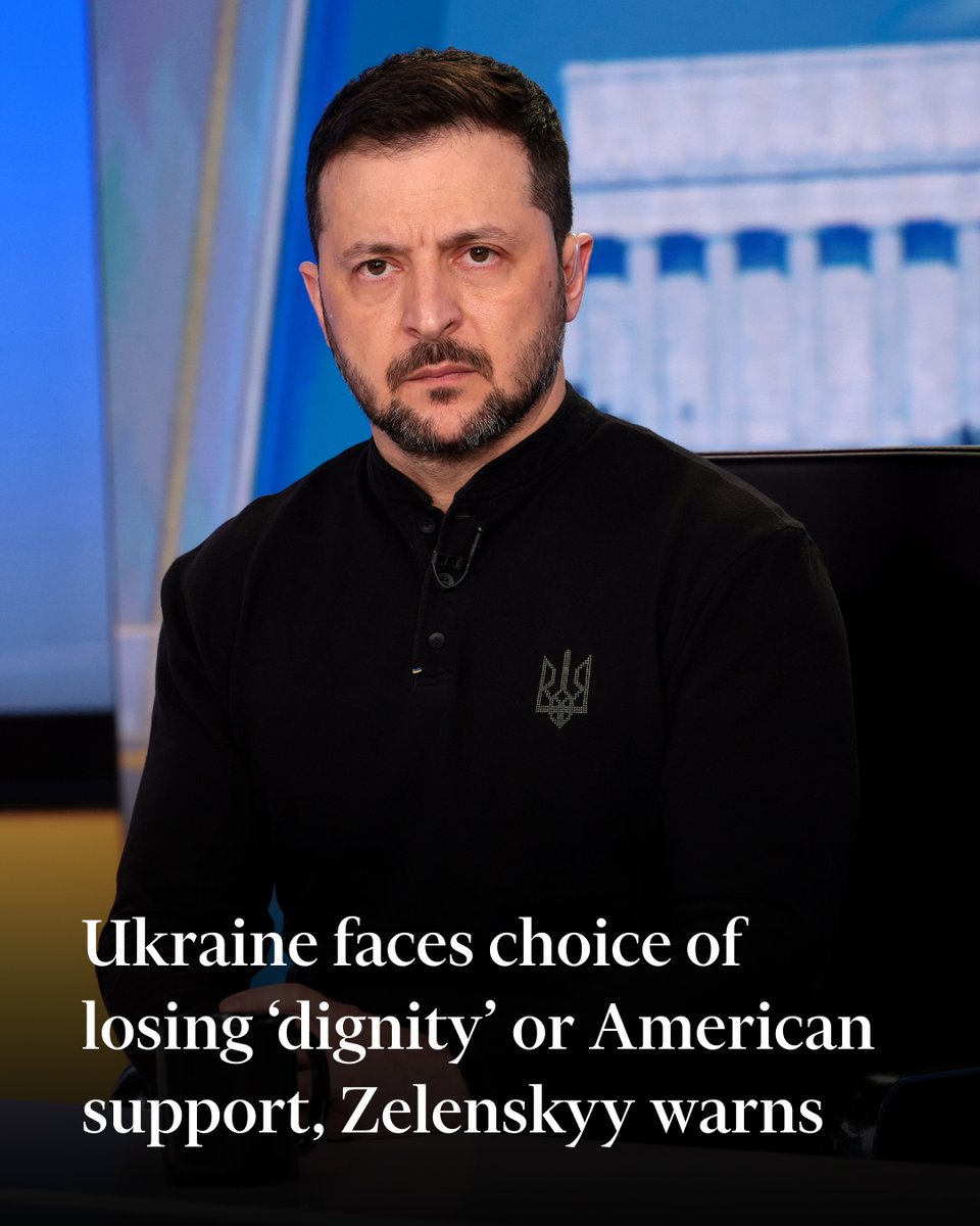 FT's tweet image. The Ukrainian president&apos;s comments, made in a television address to the nation, came the day after the US presented him with a 28-point plan that crossed several of Kyiv’s long-held red lines. on.ft.com/3XaG7te