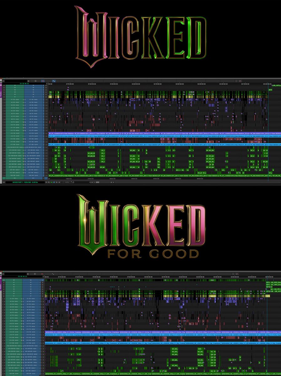 Myron Kerstein (ACE Editor) shares a look at the final timelines for both ‘WICKED’ and ‘WICKED: For Good’