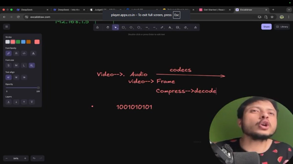 Samir_kumar19's tweet image. Day 37 of #100DaysOfCode 🚀
1️⃣ Studied WebRTC (~3 hrs) — learned how video calling works 🎥
2️⃣ Added basic video-call features
3️⃣ Solved the day-before-yesterday LeetCode POTD after a long gap 
⚡ Productivity: Medium
@rohit_negi9
#WebRTC #WebDev #LeetCode #BuildInPublic