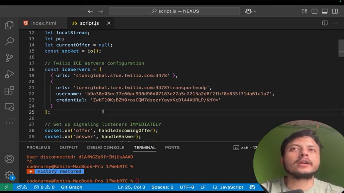 Samir_kumar19's tweet image. Day 37 of #100DaysOfCode 🚀
1️⃣ Studied WebRTC (~3 hrs) — learned how video calling works 🎥
2️⃣ Added basic video-call features
3️⃣ Solved the day-before-yesterday LeetCode POTD after a long gap 
⚡ Productivity: Medium
@rohit_negi9
#WebRTC #WebDev #LeetCode #BuildInPublic