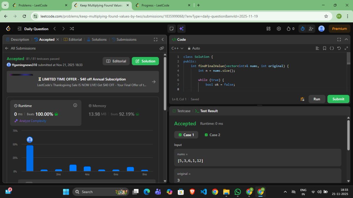 Samir_kumar19's tweet image. Day 37 of #100DaysOfCode 🚀
1️⃣ Studied WebRTC (~3 hrs) — learned how video calling works 🎥
2️⃣ Added basic video-call features
3️⃣ Solved the day-before-yesterday LeetCode POTD after a long gap 
⚡ Productivity: Medium
@rohit_negi9
#WebRTC #WebDev #LeetCode #BuildInPublic