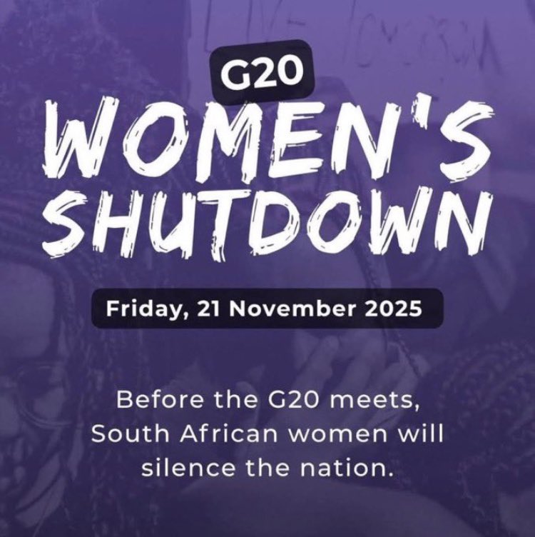 pnlr_afrofem's tweet image. Nous sommes aux côtés de nos sœurs d’Afrique du Sud aujourd’hui &amp;lt;33

Une journée où elles arrêtent le travail, boycottent la consommation et se couchent en silence pour dénoncer les violences masculines &amp;amp; les féminicides.
 
Sans femmes, le pays s’arrête.✊🏿🇿🇦💜 
#WomenShutdown