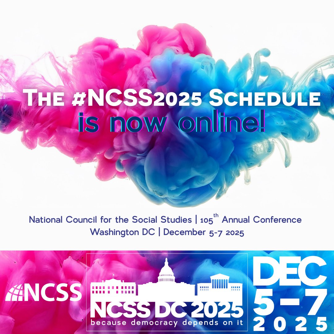 The full 105th NCSS Annual Conference Schedule is now online! Filter sessions by date, grade level, discipline, and presentation type: hubs.li/Q03Vr_Zj0 #teaching #educators #edux