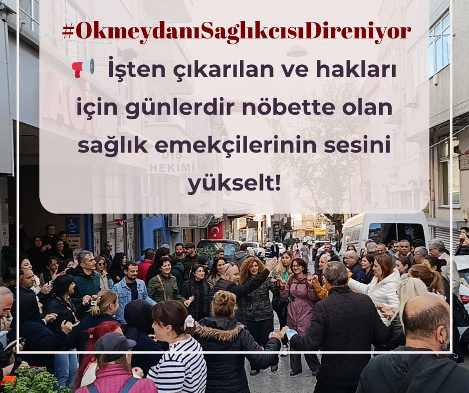 okmeydaniemekci's tweet image. Özel Okmeydanı Hastanesi sağlık emekçileri olarak günlerdir haklarımız için nöbetteyiz. Kurmaca  bahanelerle önce ücretsiz izne çıkarıldık, sonrasında ise işten atıldık.Emeğimiz ve haklarımız için hastane önünde direniyoruz.Desteklerinizi bekliyoruz
#OkmeydanıSaglıkcısıDireniyor