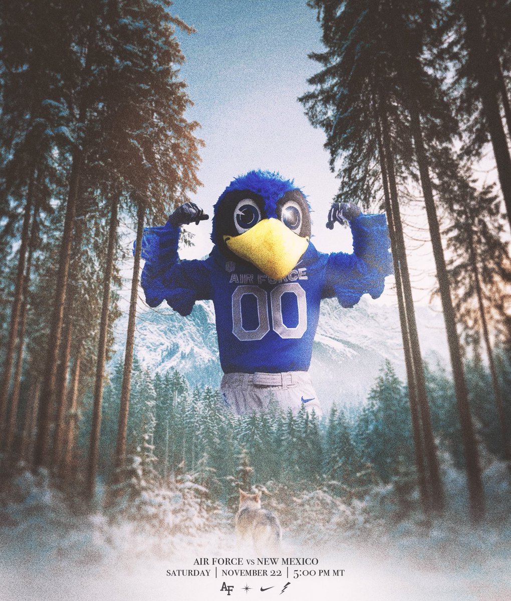 AF_FBRecruiting's tweet image. ⚡️ GAME WEEK 🏈
⏰ Saturday, November 22 | 5:00 PM MT
📍 USAFA, Colorado 

🐺 TIME TO TAKE DOWN THE LOBOS
📺 Watch on CBSSN

#GameWeek | #LetsFly | #BoltBrotherhood