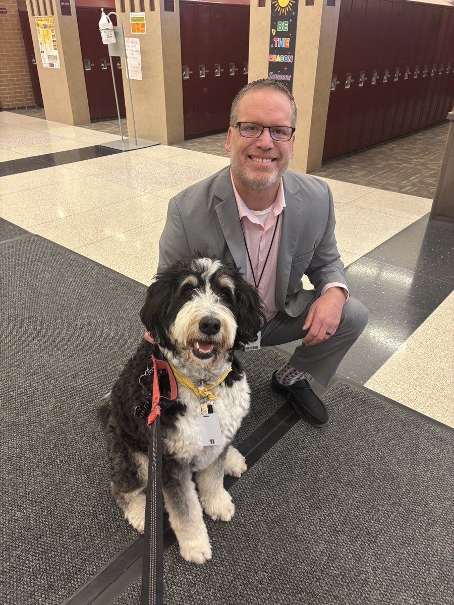 Got to start my day on Wednesday with this fabulous ‘educator’!  Everyone was smiling so nice at me…or maybe it was for Millie! <a href="/FargoNDSchools/">Fargo Public Schools</a>