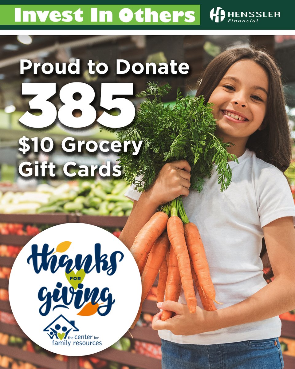 Henssler Financial is proud to support <a href="/CFRPR/">The CFR</a> Thanks for Giving food drive with 385 $10 grocery gift cards—helping families add fresh produce and meat to their Thanksgiving meals. 💳🛒❤️
Learn more about #CFR ow.ly/Voqa50Q7CMA

#ThanksForGiving #InvestInOthers