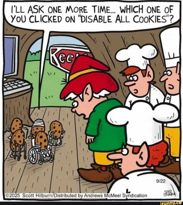 KevTechSupport's tweet image. Let&apos;s not disable cookies lol 😆 

#itsupportspecialist #desktopsupport #desktopsupporttechnician #desktopengineer #servicedesk #servicedeskengineer #helpdesk