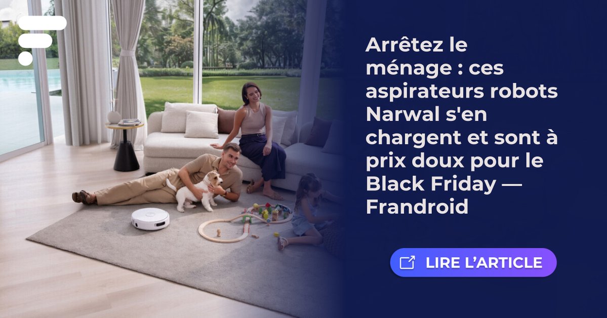 Frandroid's tweet image. Pourquoi s&apos;embêter à faire le ménage quand quelqu&apos;un, ou quelque chose, peut s&apos;en occuper à votre place ?

C&apos;est ce que vous propose Narwal avec une sélection d&apos;aspirateurs robots lavants dernier cri, en promotion pour le Black Friday. #Sponso
👉 l.frandroid.com/AEj