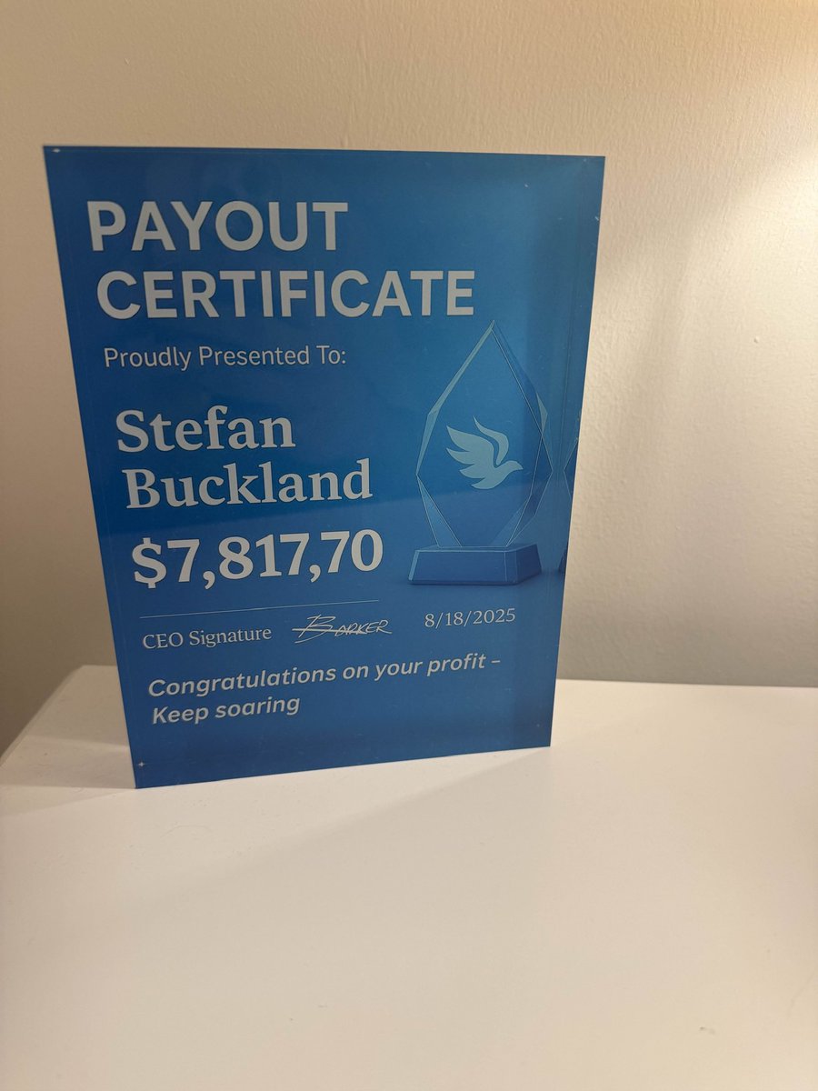 This week’s trader payouts are in 🚀
Real traders. Real results.

• $7,877.83
• $744.00
• $764.30

Plus an old one from Stefan who has recently had it made into a plaque 🔥

Ready to take your trading to the next level?

Soar-funding.com

Soar Funding — Real Traders