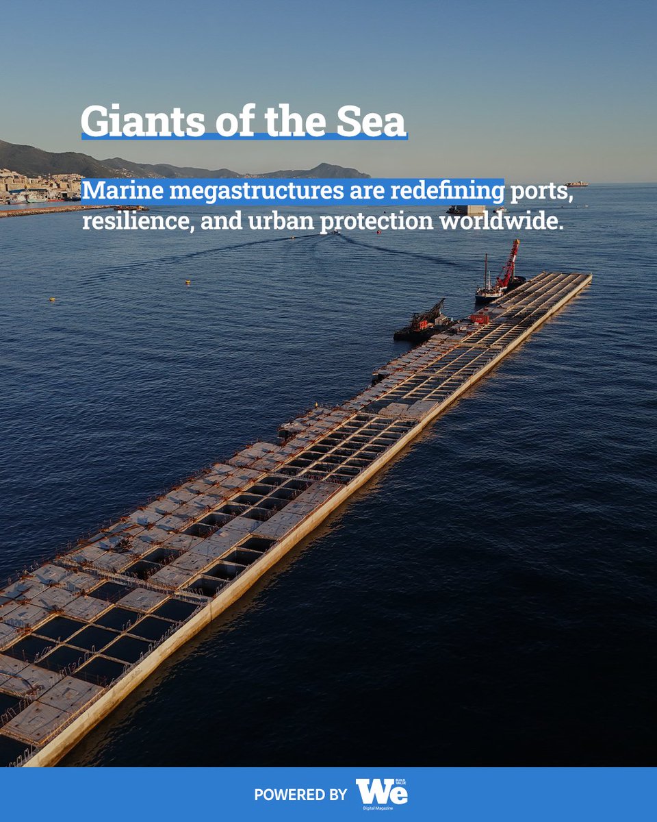 Webuild_Group's tweet image. 🚢Colossal caissons, precision engineering, and the power to protect cities. #Webuild’s New Genova Breakwater is a climate-resilient marvel, safeguarding the port, enabling the world’s largest ships, and setting new standards for #sustainable marine #infrastructure. 

Discover…