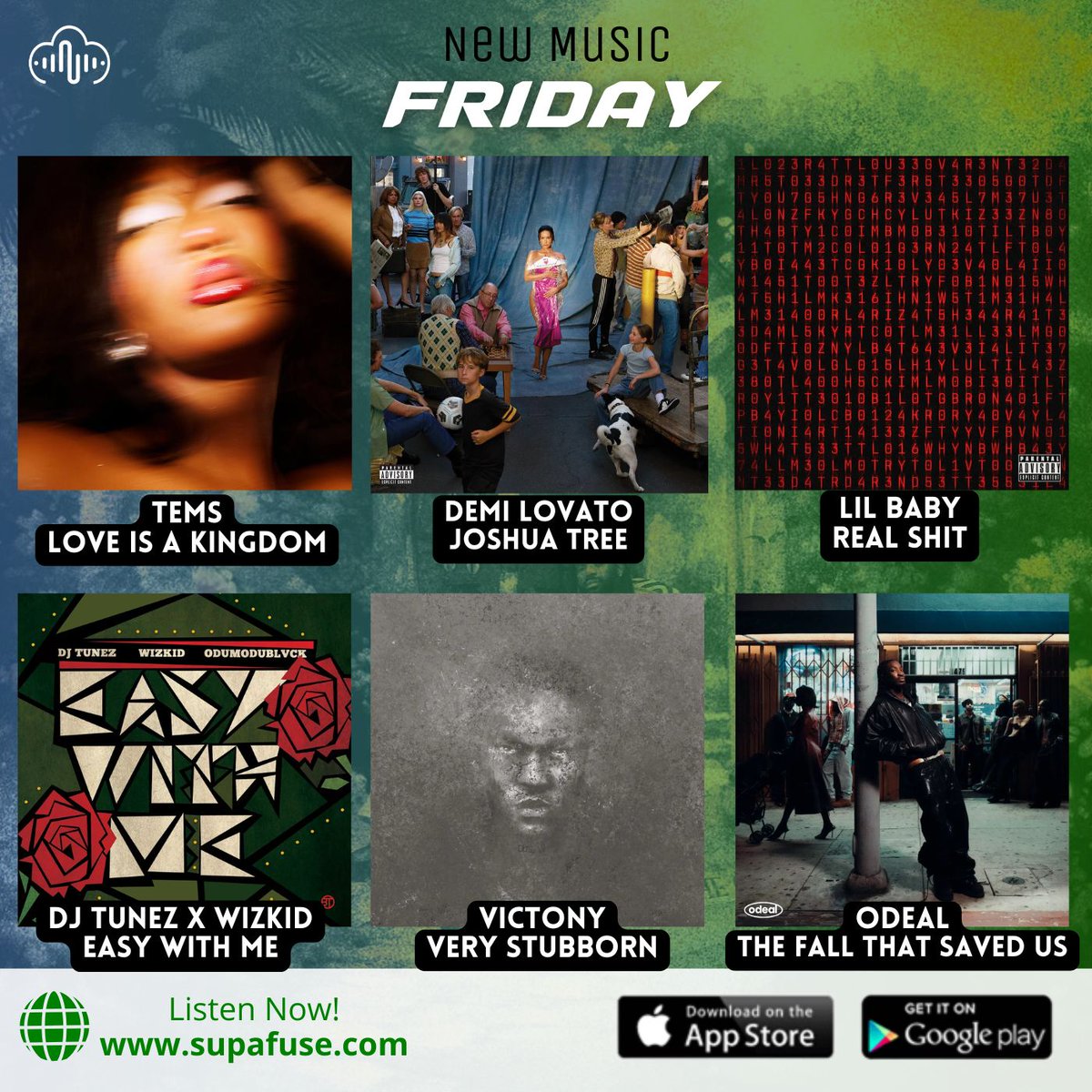 SupaFuseHQ's tweet image. NEW MUSIC FRIDAY 🚨
Listen to the latest and hottest singles &amp;amp; Albums on supafuse.com all for FREE!
You can also listen by downloading the Supafuse app on your App Store for IOS devices or Play Store for Android devices.
.
#SupaFuse #music #musicstreaming #musicapp