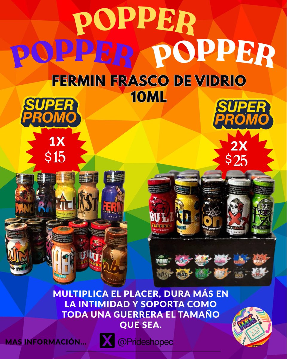 Volvieron los #popper para que no pares de disfrutar del placer de la #lujuria adquiere los tuyos enviando un mensaje directo o escríbenos a telegram el cual encuentras en el perfil, no te arrepentirás de vivir la experiencia #gayquito #gayguayaquil #cruising #gaysigueme