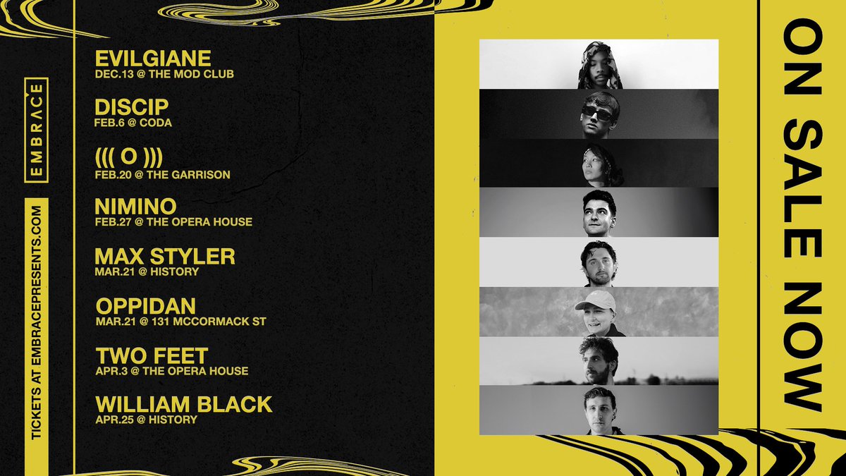 ON SALE: Massive week of announces! Grab your tickets now at embracepresents.com ✨