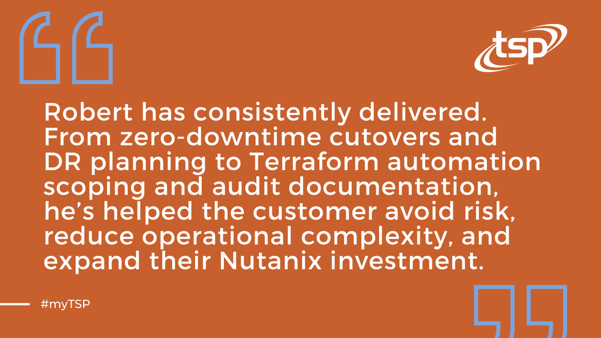 myTSPnet's tweet image. We all share one common goal of providing an entirely positive, above and beyond service experience for every client in the TSP family. Our personalized approach to IT services will not be found in any other partner.

#mytsp #itstaffing #itrecruitment #itoutsourcing #itworkforce
