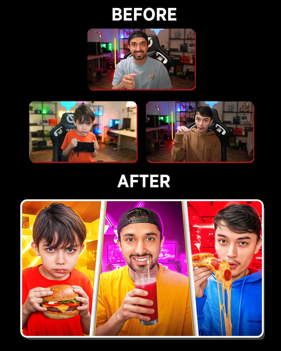 Weakydesign's tweet photo. Recent YouTube thumbnails I designed 🔥

—Before → After 🖌️ https://t.co/hW4c7iWTpX