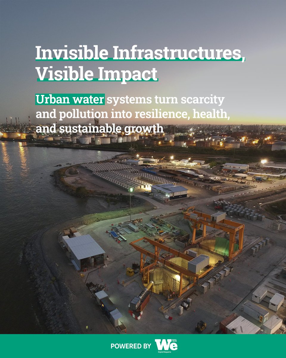 Webuild_Group's tweet image. 💦Invisible but essential. Urban water infrastructures shape the future of millions.

#webuild is transforming cities with projects like the Riachuelo wastewater system in Buenos Aires, turning pollution into regeneration.

From Athens to Lima and Mexico City, engineering creates…