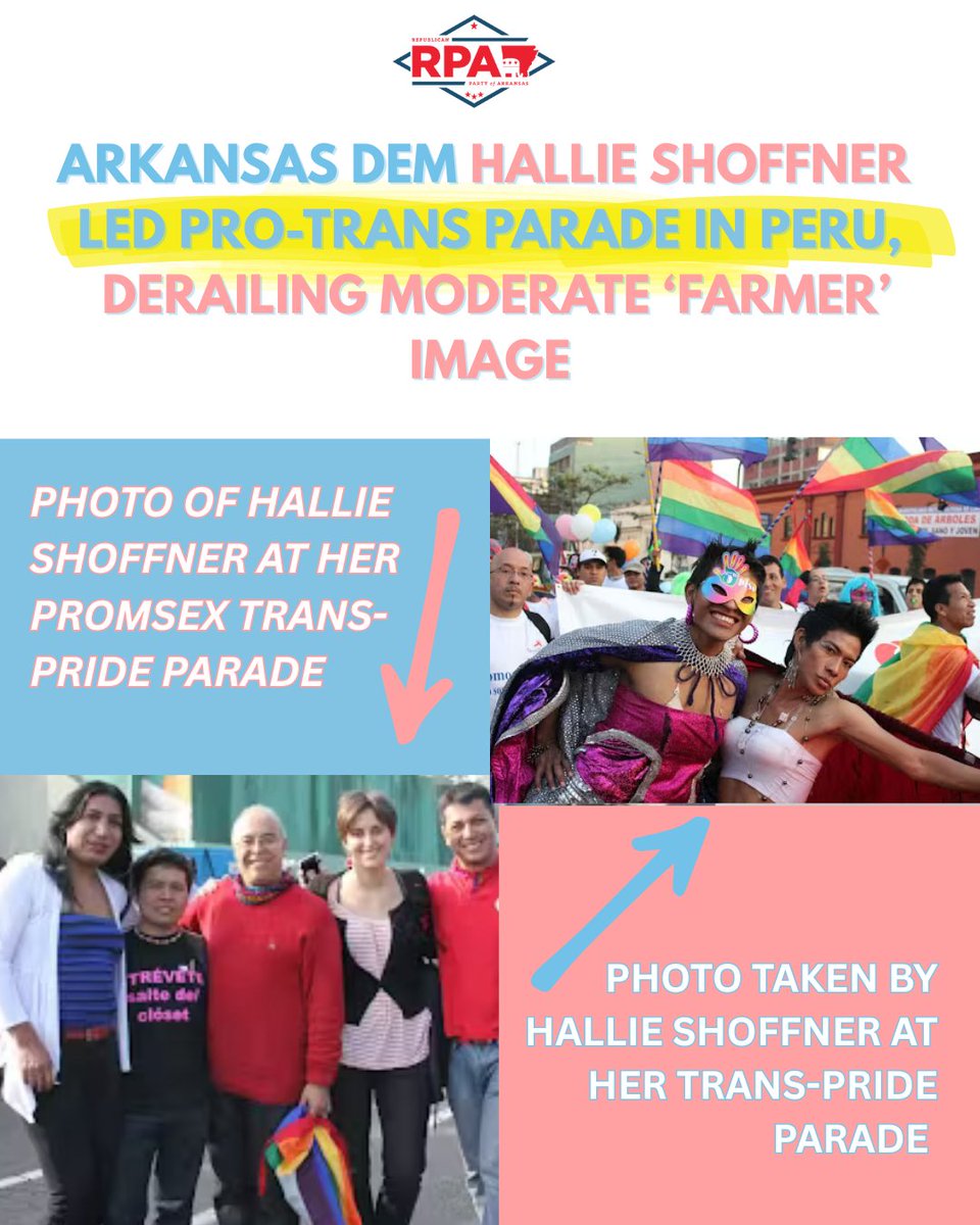 Dem Hallie Shoffner claimed she is a “lifelong farmer.” The truth is she worked at PROMSEX leading a trans-pride parade in Peru.

She tried to hide the evidence but got caught. What else is far-left fraud Hallie Shoffner hiding?
#arpx