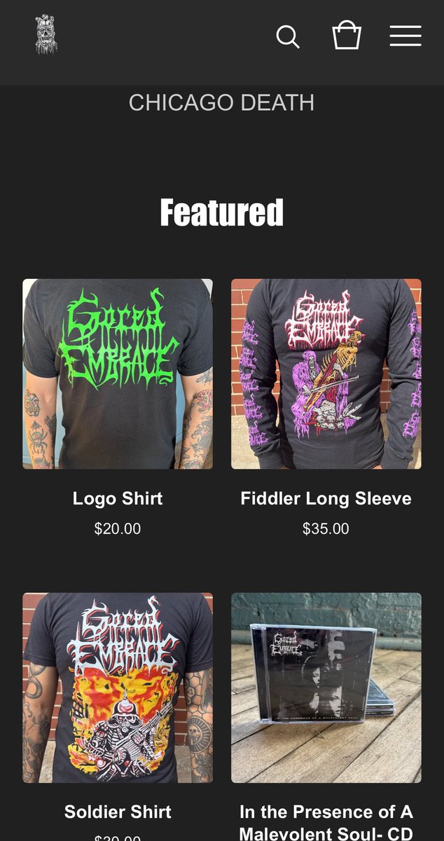 All of our leftover merch is available at our brand new merch store. Some of the designs are in limited quantity so go check them out while you can!

gored-embrace.bigcartel.com/products