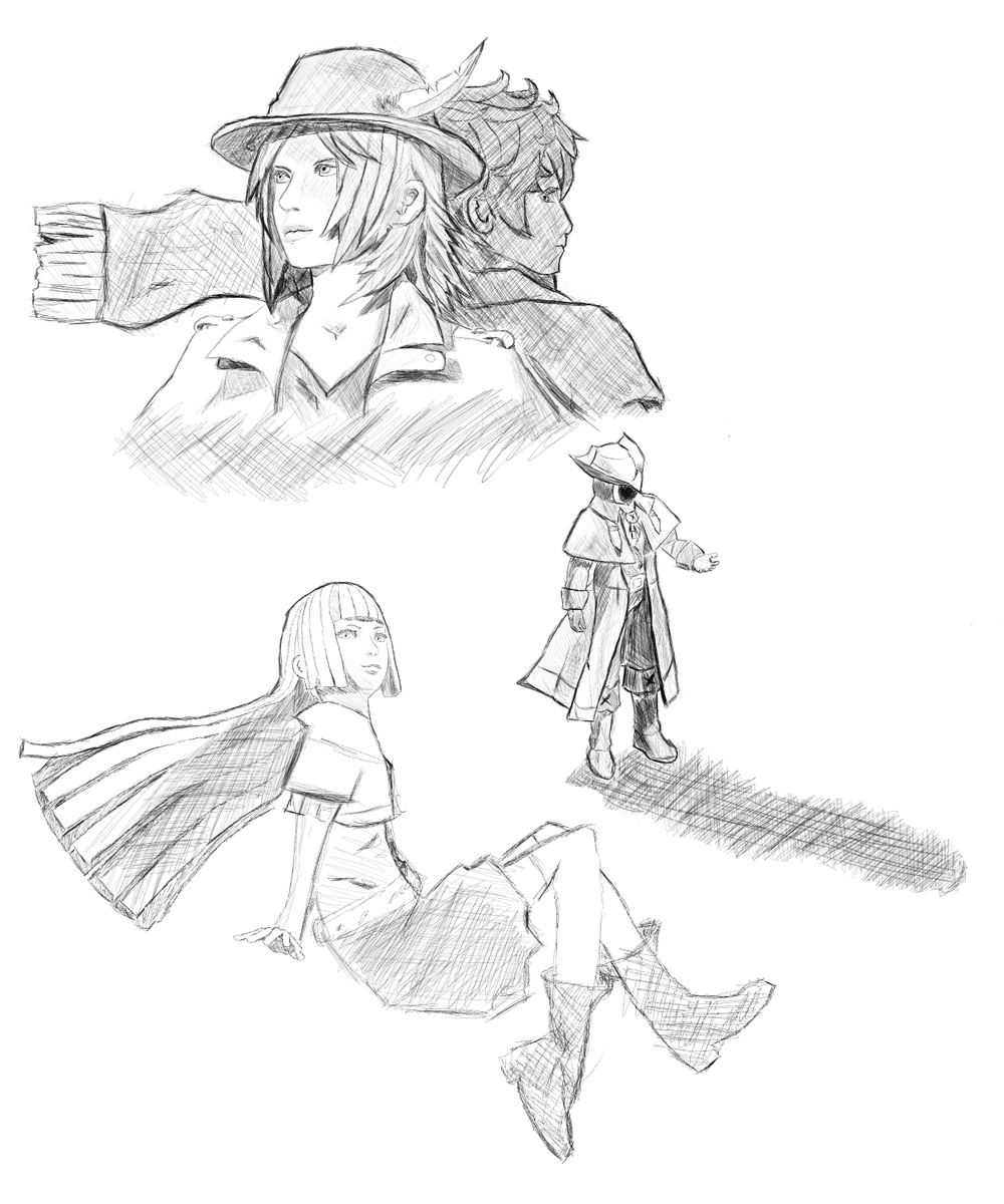 sketches by me :) had the rare urge to really sit down and apply myself to draw