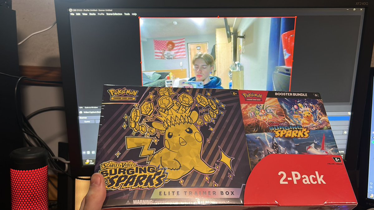 JustConnar's tweet image. Opening the new surging sparks pokemon trainer box live on Twitch rn!!! Twitch.tv/justconnar