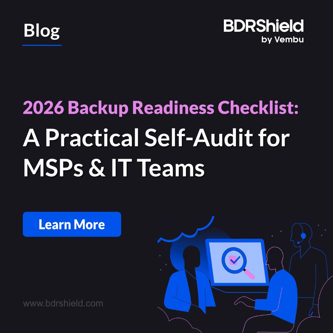 vembutech's tweet image. The 2026 Backup Readiness Checklist is here!
Backups aren’t enough — can you restore when it matters?
Our latest blog helps MSPs &amp;amp; IT teams spot blind spots, hidden risks, and simple fixes to boost recovery readines

Read more: bdrshield.com/blog/backup-re…