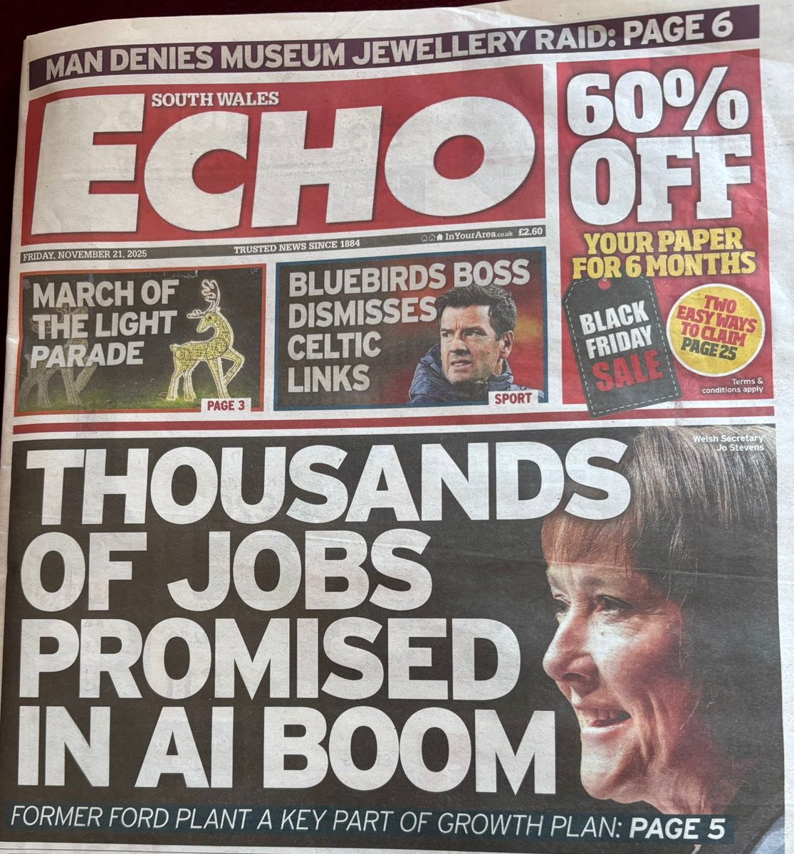 JoStevensLabour's tweet image. A new AI Growth Zone in South Wales will create more than 5,000 new jobs for local communities over the next decade 🏴󠁧󠁢󠁷󠁬󠁳󠁿

Our @UKLabour government promised to unlock growth and that is exactly what we are doing.