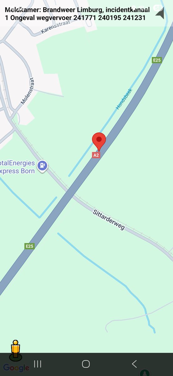 Ongeval wegvervoer op de A2 nabij Born