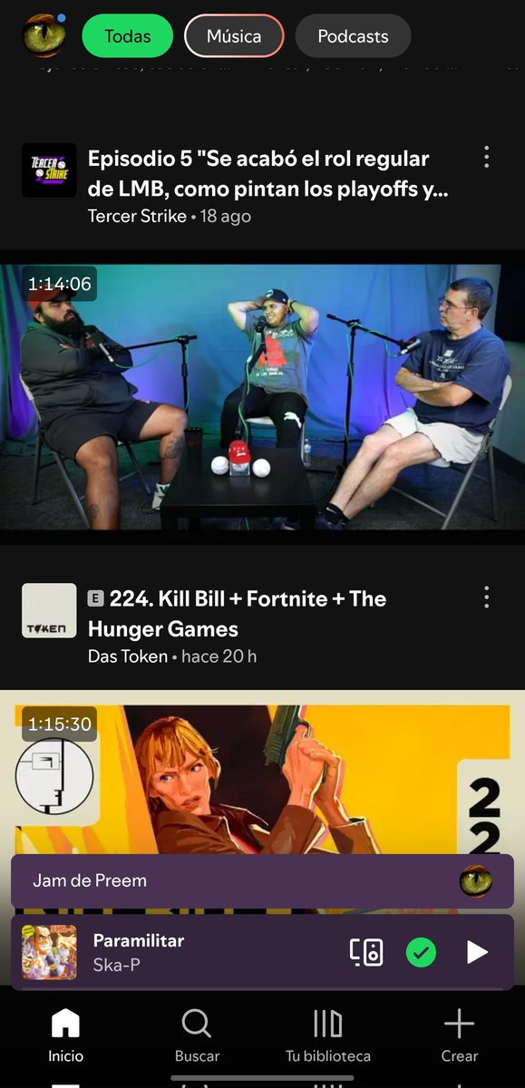 Qué bonito es scrollear en mi Spotify y encontramer al <a href="/TercerStrik3/">Tercer Strike ⚾️</a> en las sugerencias de capítulos. Todos hermosos el <a href="/RencorMexica666/">Manuel Gil (Bicampeón Serie del Rey y Concacaf)</a> <a href="/Mr_Strik3/">Mr. Strik3 ⚾️</a> y <a href="/josuegc28/">Josue Gutierrez</a>.