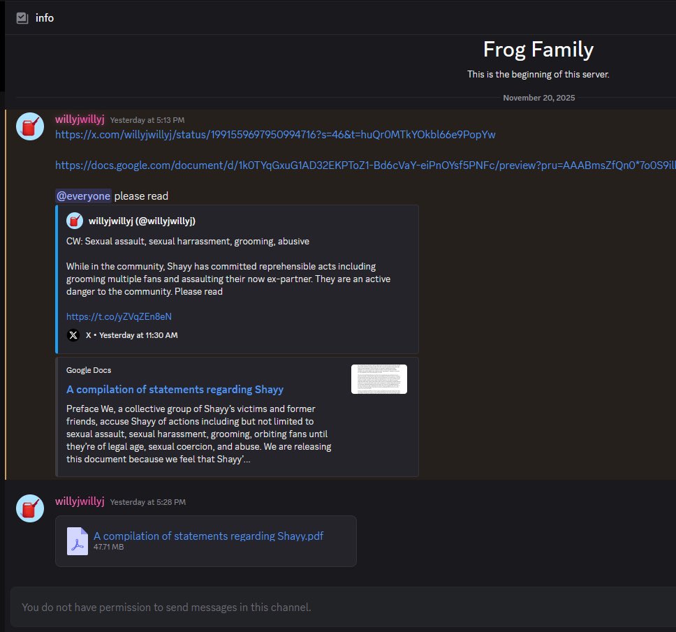 x2Cherry_'s tweet image. If anyone is curious as to what happened to Shayy’s discord server this is what it currently looks like.