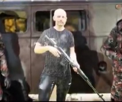 He is doing the thing.