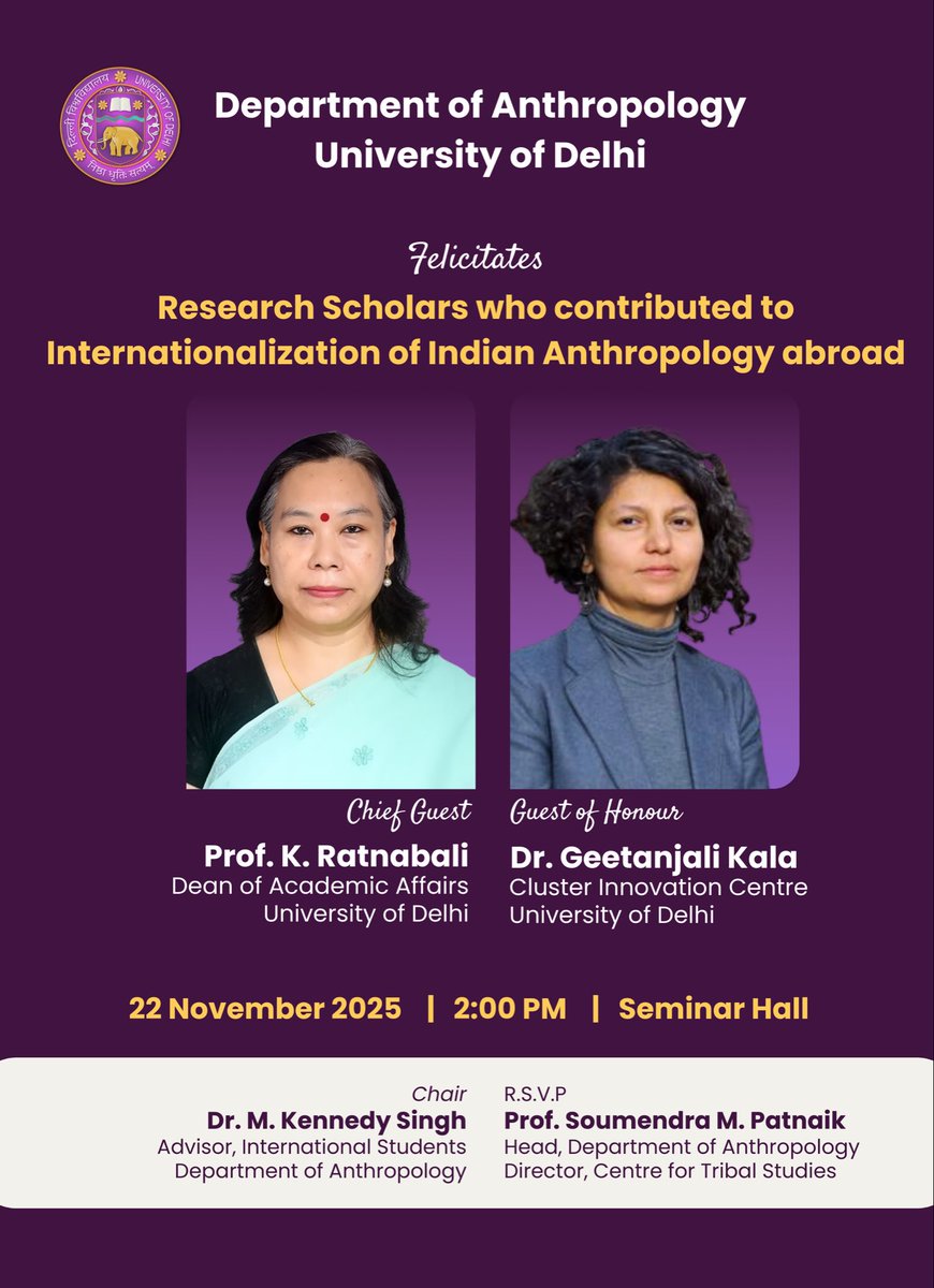 Dept. of Anthropology | Univ of Delhi | Official tweet media
