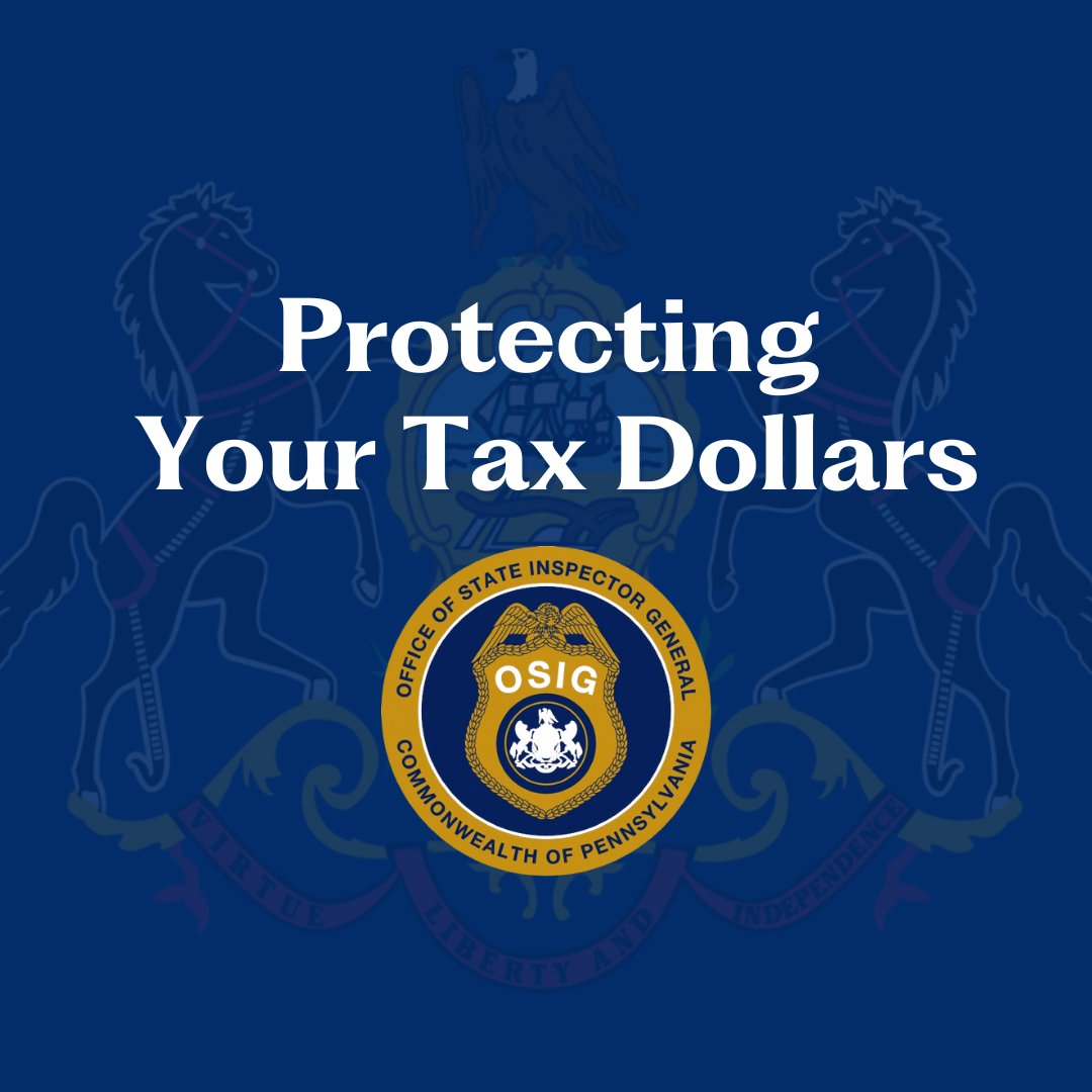 We are protecting your tax dollars. 💰 💵
OSIG works with contractors to make sure Commonwealth grants are spent in the right way and your tax dollars are protected from waste.