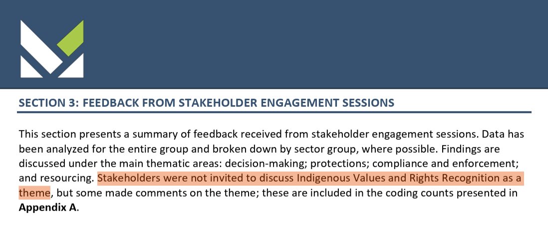 Did you know that the BC government *explicitly excluded* non-Indigenous stakeholders from discussing the "Indigenous values &amp; rights recognition" aspects of its proposed Heritage Conservation Act "transformation project" in its previous engagement phase? These are the crucial