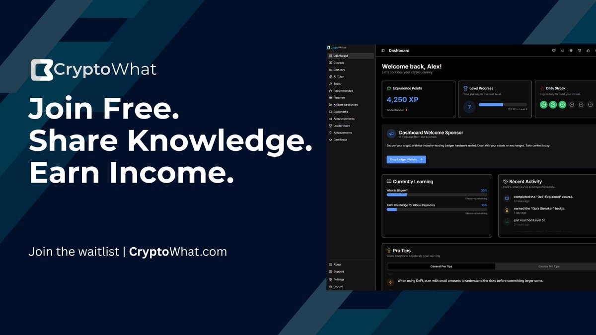 cryptowhat_'s tweet image. CryptoWhat lets you earn while educating the world on crypto.

Join for FREE &amp;amp; start sharing the system today.
#LearnCrypto #EarnWhileYouLearn