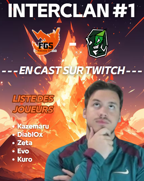 La compétition Inazuma Eleven Victory Road en équipe commence officiellement pour la Flaming Spear !

Nous affronterons la GRG ce soir à 20 heure 30 et l'interclan sera à suivre en direct sur Twitch avec <a href="/ox_diabl/">FGS | DiablOx</a> au cast ! #InazumaEleven 

twitch.tv/fgs_diablox