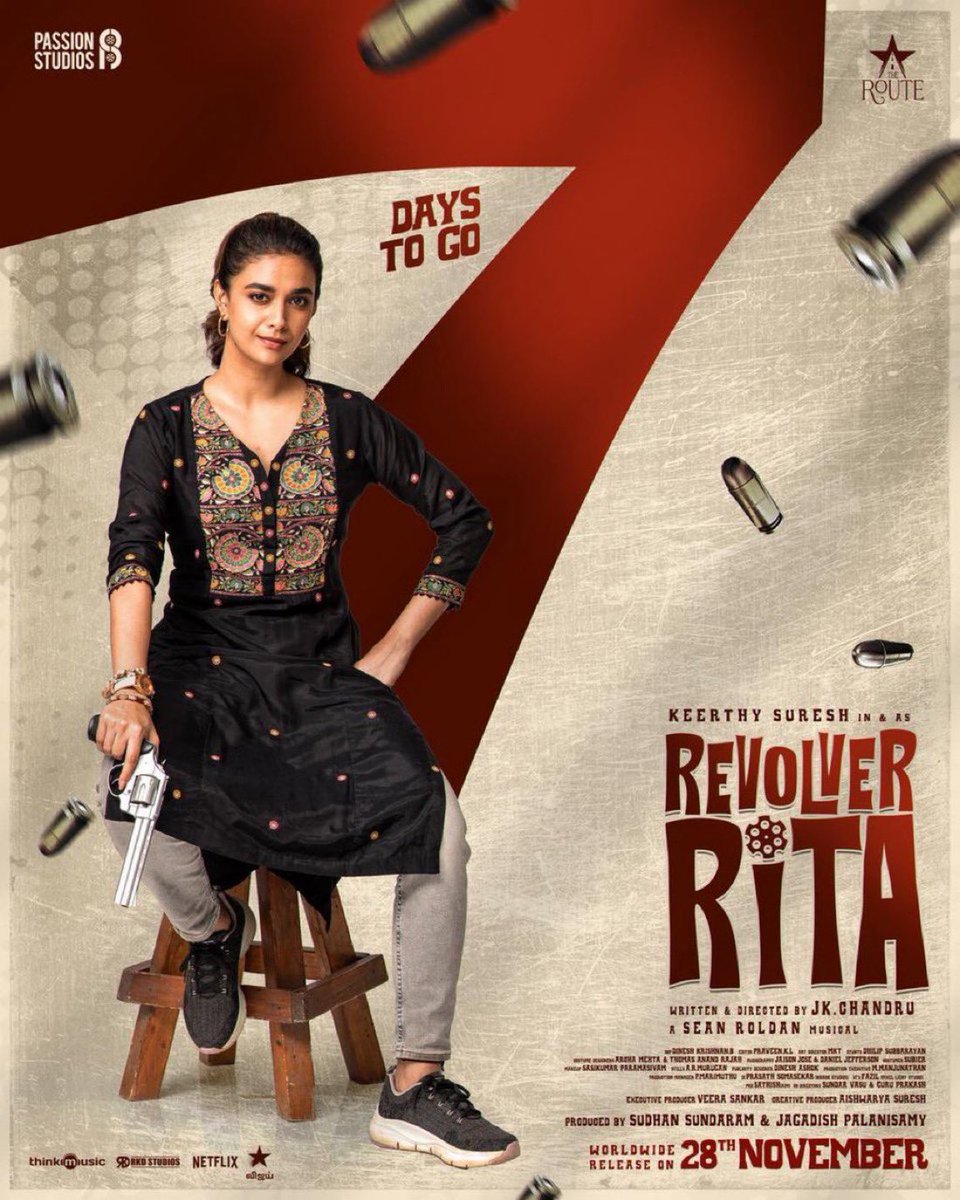 Bobasant87's tweet image. 🎯🔥 ريتا… لما الفوضى سببها مجرمة‼️

سبعة أيام فقط تفصلنا عن دخول عالم Revolver Rita…
ذلك العالم الذي تمشي فيه كيرثي سوريش بثقة، وتحكمه رصاصة ‼️😎🔫

🎬 العرض العالمي: 28 نوفمبر

#RevolverRita #KeerthySuresh #Kollywood #News