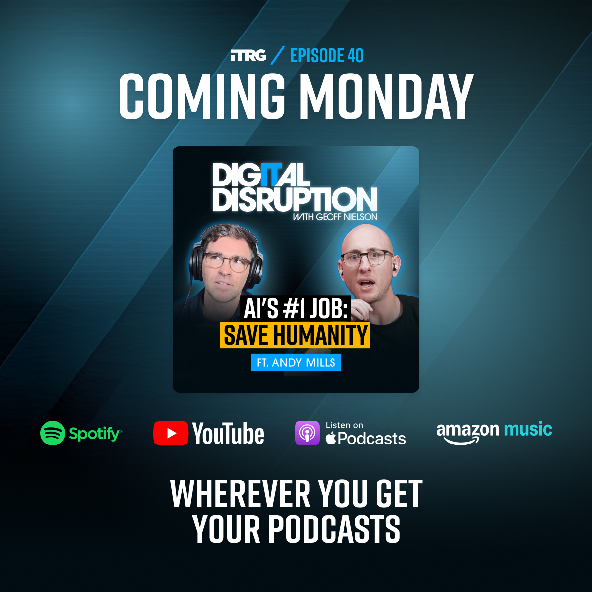 infotechRG's tweet image. This Monday, we’re going there... 

Geoff sits down with Andy Mills — co-founder of The New York Times’ The Daily about AGI, the future of work, and humanity’s purpose.

Out Monday — follow to stay in the conversation.

#AI #AGI #TechPodcast 🚀