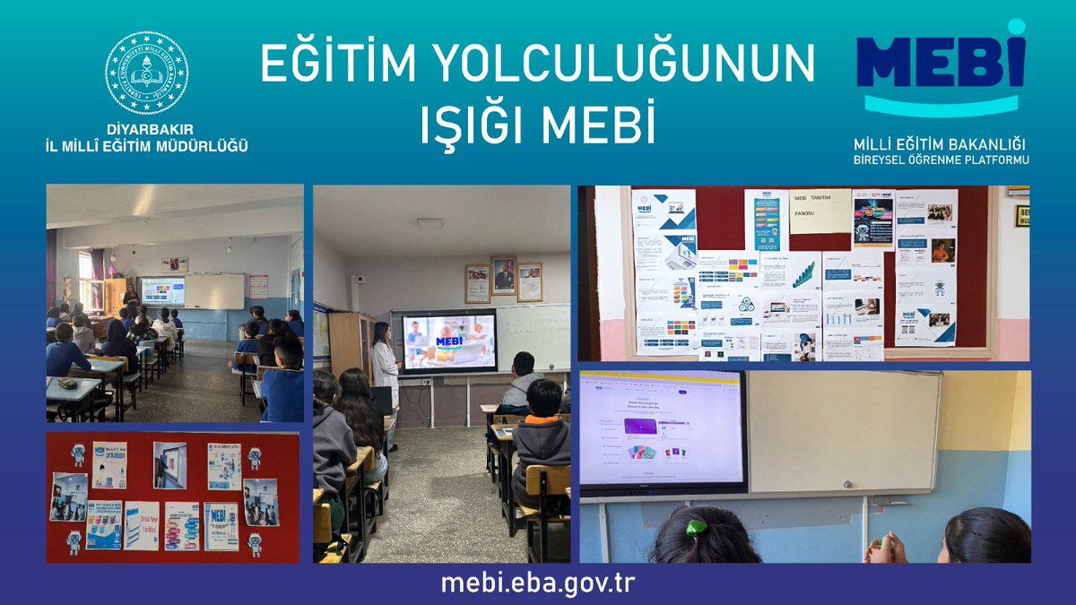📚Bakanlığımızın Bireysel Öğrenme Platformu "MEBİ" ile eğitimde fırsat eşitliğini güçlendiriyoruz.

📍Diyarbakır genelinde öğrencilerimiz; konu anlatımları, soru bankaları ve rehberlik modülleriyle akademik başarılarını artırıyor. Başarı yolculuğunda MEBİ hep yanımızda!