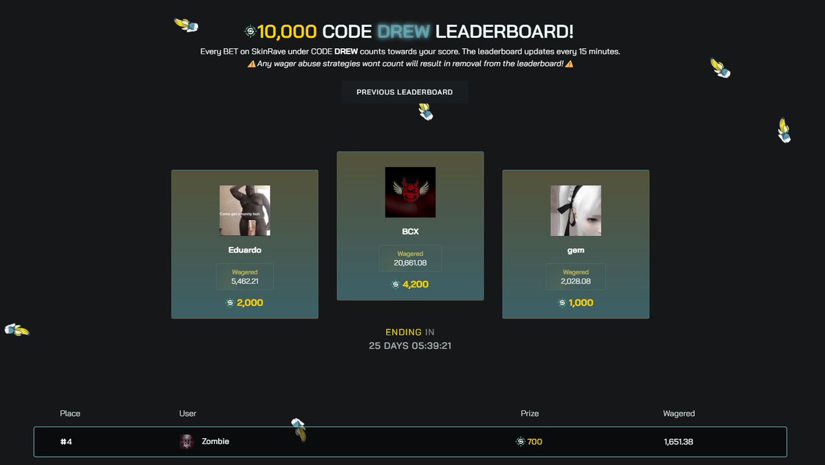DrewBills_'s tweet image. NEW 10,000 SkinRave Leaderboard

Sign up - skinrave.gg/r/drew

drewrewards.com/leaderboard/sk…