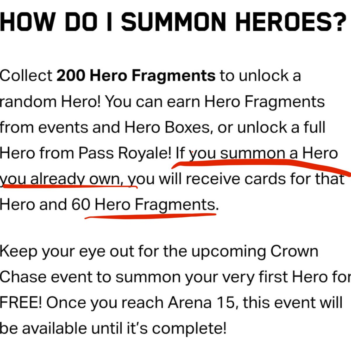 panda_casts's tweet photo. Duplicate hero conversion being 60 fragments is actually so devastating in a game with a progression system like clash royale. 😔
I honestly don’t know what they’re doing dawg. https://t.co/wVymqo5ujG