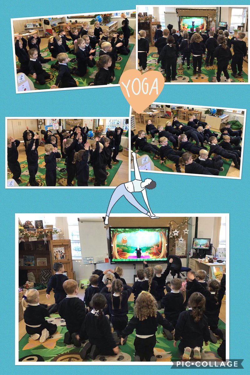 Enjoying mindful yoga this morning