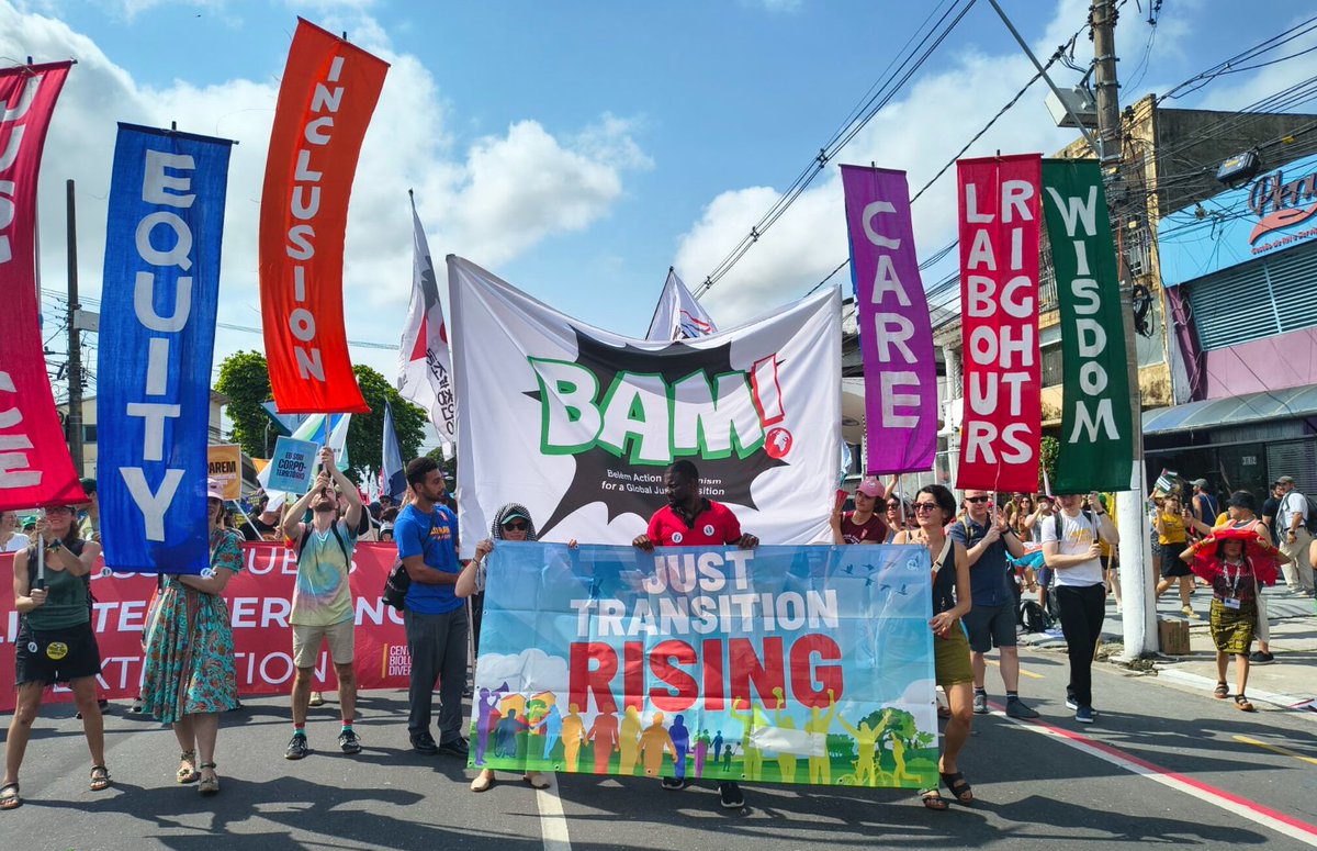 FemnetProg's tweet image. ✊️ A just transition isn’t a footnote, it’s the backbone of a feminist, people-powered climate future. The Belém Action Mechanism (BAM) calls on states to commit to transitions that center workers, protect communities, and dismantle inequalities baked into the current system.…