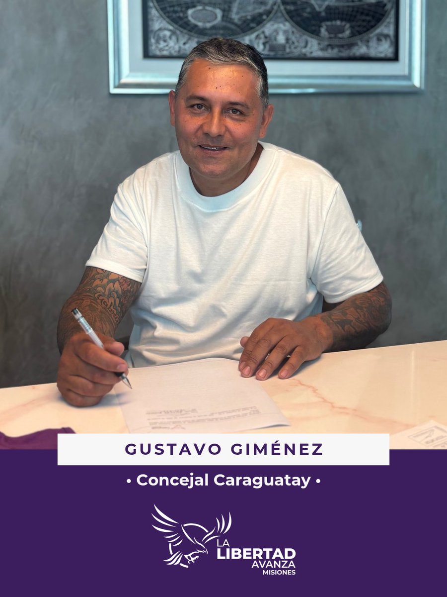 Caraguatay se pinta de violeta💜 

El Concejal Gustavo Giménez se suma a las ideas de la libertad que necesita nuestra provincia y el país 🇦🇷