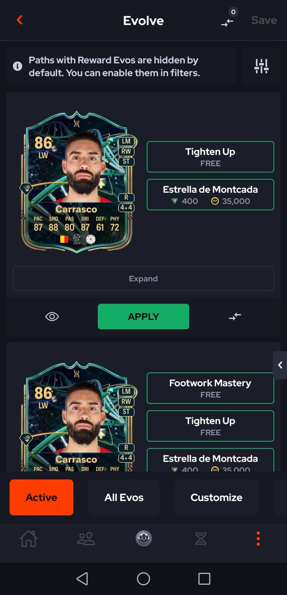 SodaDoodle's tweet photo. @FUTxGG Hey Guys, would it be possible to give you're fut gg rating in the evo tab? Right now we only see the current fut gg rating, not the rating what it could be if we add certain evolutions. https://t.co/NkZddATGLi