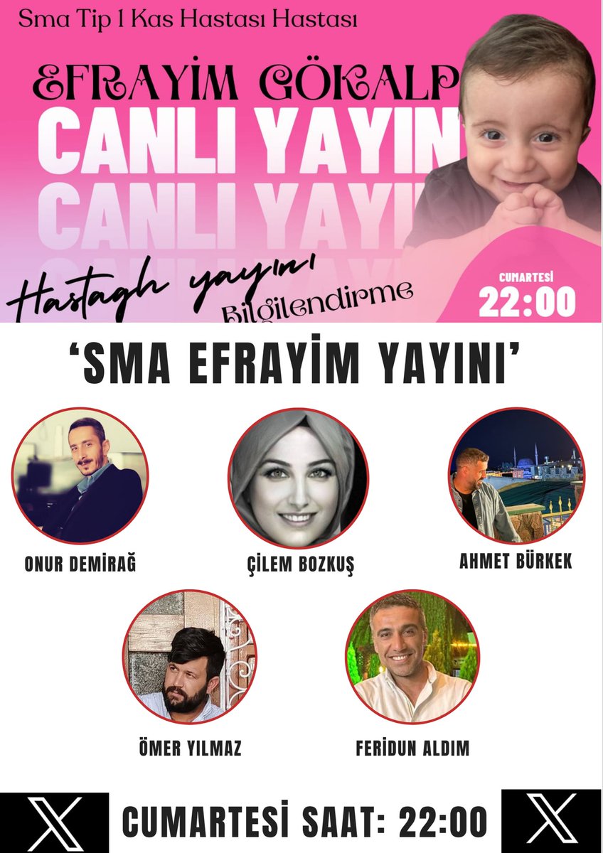 Yarın SMA Efrayim gecesi. 

Bu yola baş koymuş kıymetli insanların gönül gecesi. Dünden bugüne Efrayim mücadelesinin konuşulacağı gecemizde sizleride aramızda görmek isteriz. 

Saat: 22:00’da Twitter X Space odamızda buluşmak üzere. 🙏🏻 

<a href="/smaefrayim/">🍯SMA EFRAYİM GÖKALP 🍯( %39)</a> <a href="/SmaAnnesi44225/">sma efrayim annesi</a> <a href="/cilembozkus12/">Çilem Bozkuş</a>