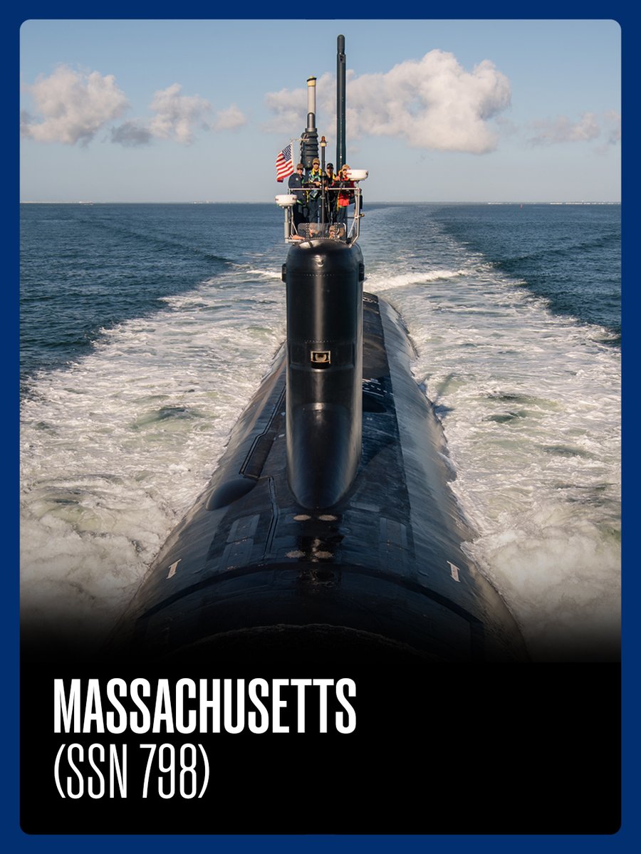 USNavy's tweet image. The U.S. Navy just welcomed a powerful new asset! ⚓ 

We&apos;re excited to announce the delivery of the future USS Massachusetts (SSN 798), the 25th Virginia-class submarine, from HII&apos;s Newport News Shipbuilding division on Nov. 21. 

With advanced stealth, surveillance, and special…