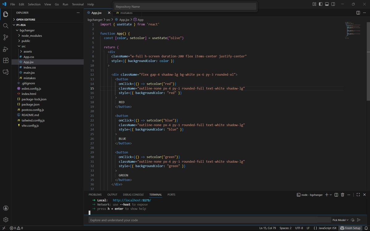 aryan127000's tweet image. Day 52–54

-Finished React Lecture 7 (Tailwind + Props) and built a simple background-color changer.

-Spent the week learning VS Code + setup basics.

-Exams are gonna start in few days, but I am gonna try to stay consistent. 

#100DaysOfCode #learninpublic #webdev #reactjs
